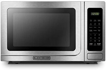 Black & Decker Digital Microwave Oven With Turntable Push-Button Door, Child Safety Lock, Stainless Steel, 0.9 Cu Ft - Image 10