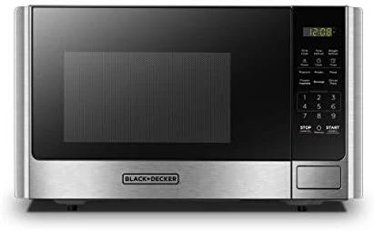 Black & Decker Digital Microwave Oven With Turntable Push-Button Door, Child Safety Lock, Stainless Steel, 0.9 Cu Ft - Image 8