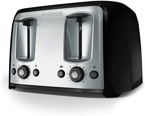 Black & Decker 4-Slice Toaster, Classic Oval, Black With Stainless Steel Accents, TR1478BD - Image 7