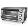Black & Decker 4-Slice Toaster Oven, Even Toast Technology, Fits A 9" Pizza, Black