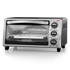 Black & Decker 4-Slice Convection Oven, Stainless Steel, Curved Interior Fits A 9 Inch Pizza, TO1313SBD