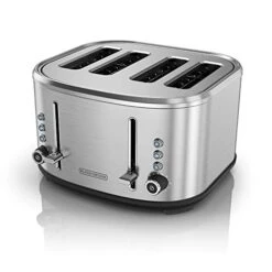 Black & Decker 4-Slice Extra-Wide Slot Toaster, Stainless Steel, TR4300SSD