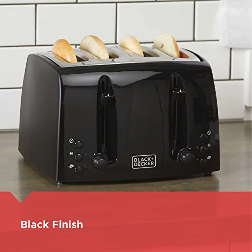 Black & Decker 4-Slice Toaster, Extra-Wide, Black, TR1410BD,10.91x11.54x7.71 - Image 6