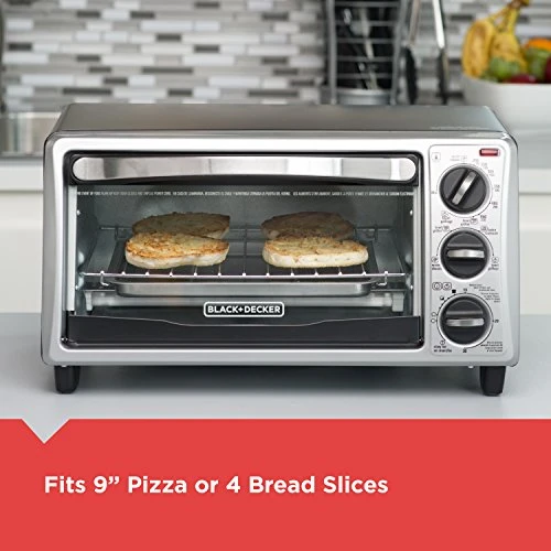 Black & Decker 4-Slice Convection Oven, Stainless Steel, Curved Interior Fits A 9 Inch Pizza, TO1313SBD - Image 3