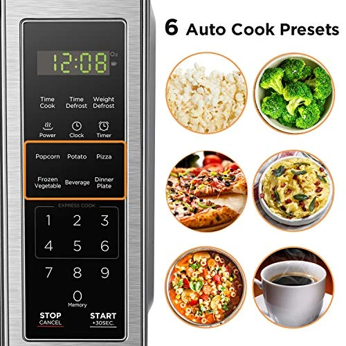 Black & Decker EM720CB7 Digital Microwave Oven With Turntable Push-Button Door, Child Safety Lock, 700W, Stainless Steel, 0.7 Cu.ft - Image 2