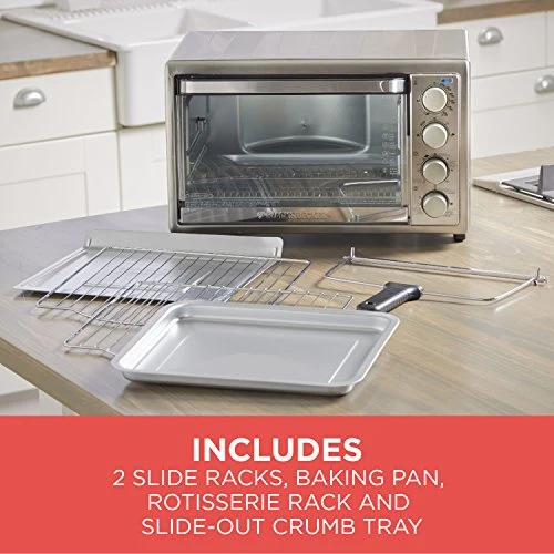 Black & Decker Lack+Decker WCR-076 Rotisserie Toaster Oven, 9X13, Stainless Steel - Image 4