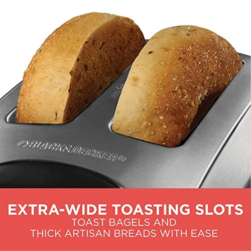 Black & Decker 2-Slice Toaster, Modern, Stainless Steel, T2707S, Silver - Image 4