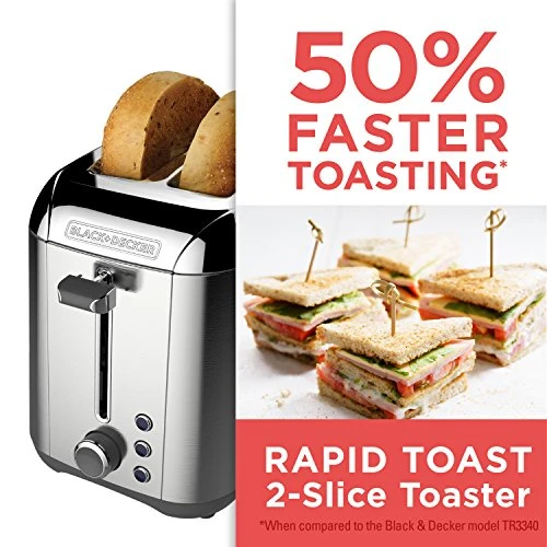 Black & Decker TR3500SD Rapid Toast 2-Slice Toaster, Stainless Steel