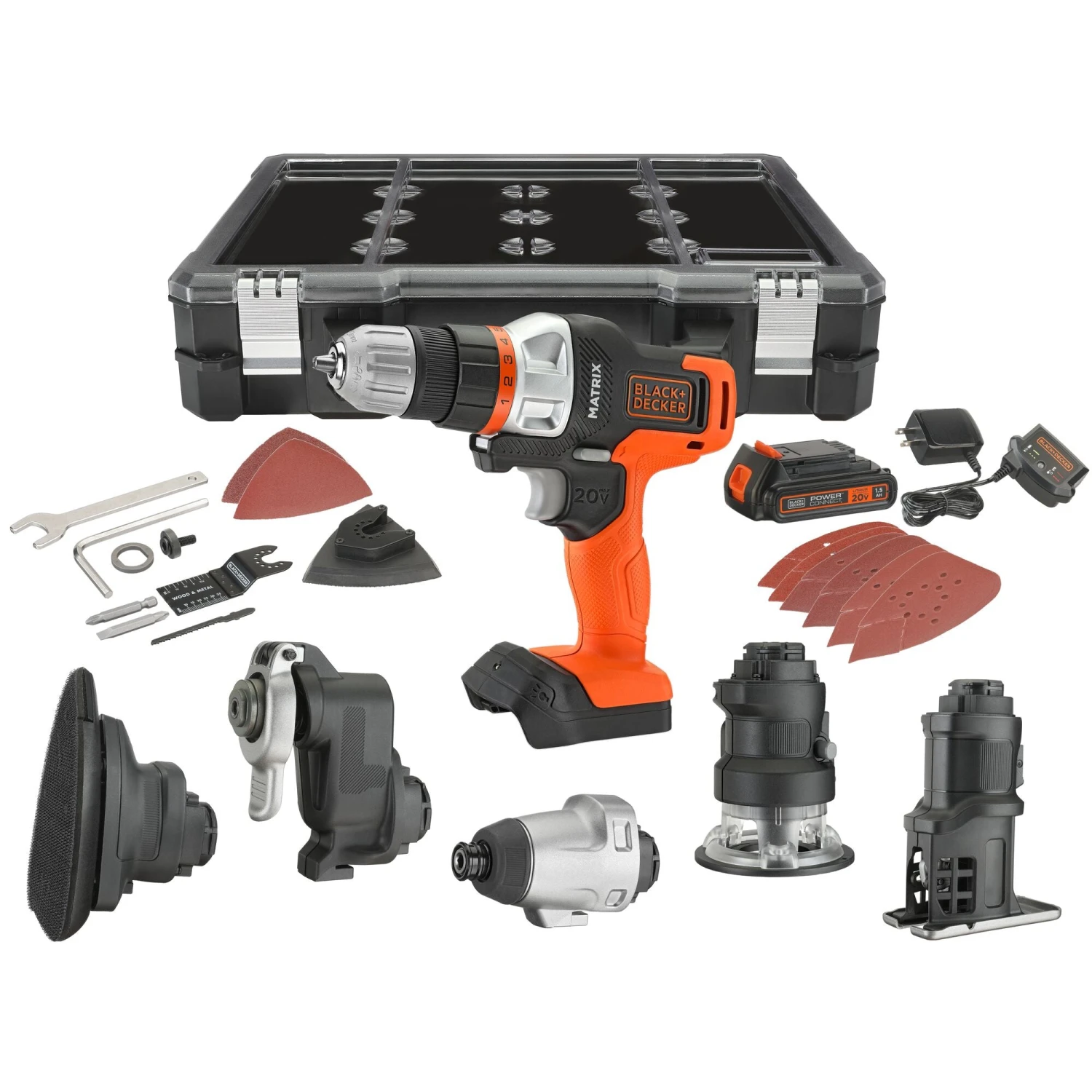 Black & Decker 20V MAX* MATRIX⢠Drill, Power Tool Combo Kit, 6-Tool Set, Cordless Tool Set