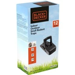 Black & Decker Mouse Trap Rat Trap Indoor Outdoor Snap Trap Touch Free Reusable, 12 Pack
