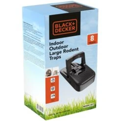 Black & Decker Rat Trap Outdoor Rat Traps Indoor Rodent Snap Trap, Touch Free Reusable Pest Control, 8 Pack