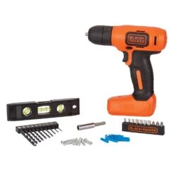 Black & Decker 8V MAX* Cordless Drill + 43 Pc. Home Decor Project Kit