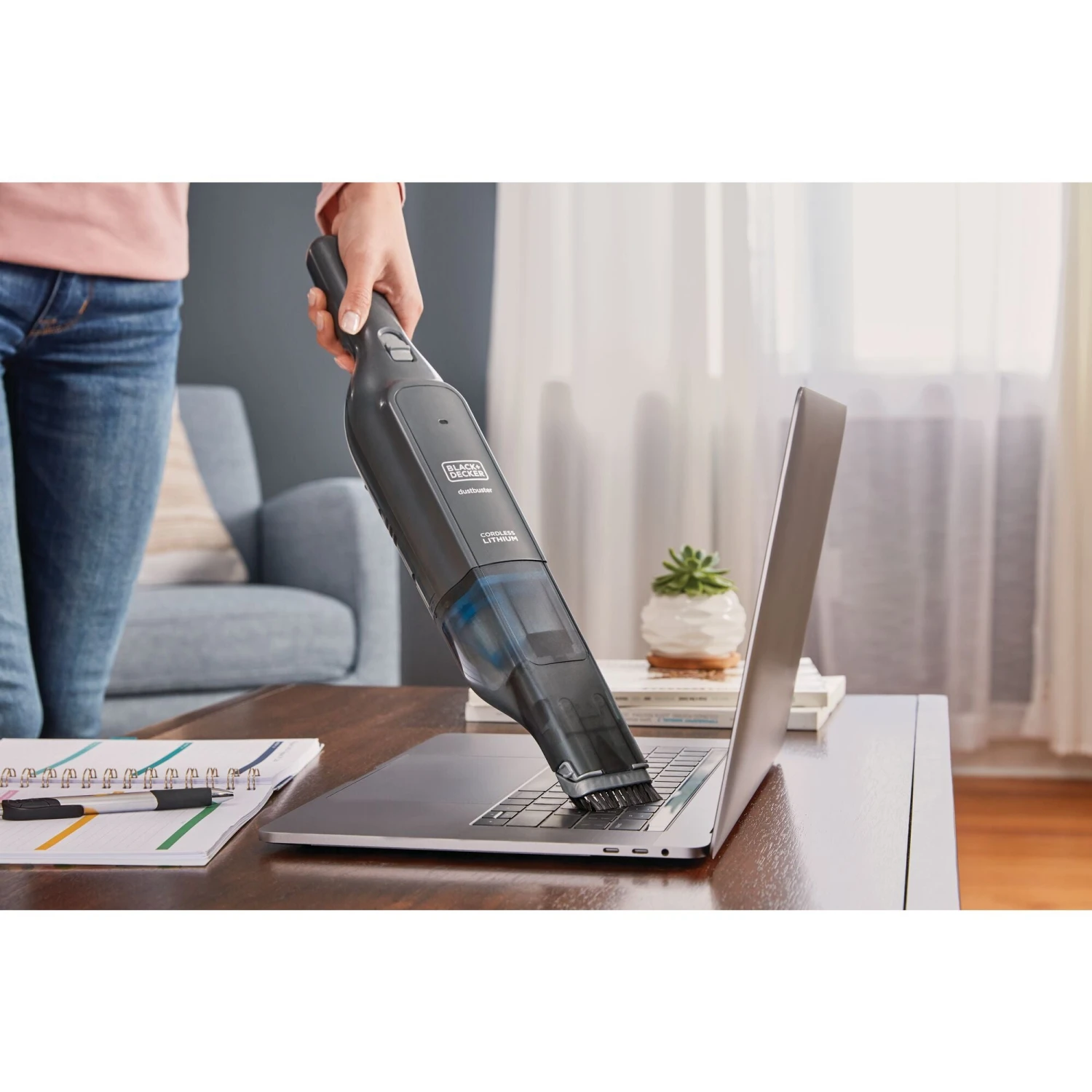 Black & Decker Dustbuster® Cordless Hand Vacuum AdvancedClean™ Slim With Charger, Filter And Brush Crevice Tool - Image 2